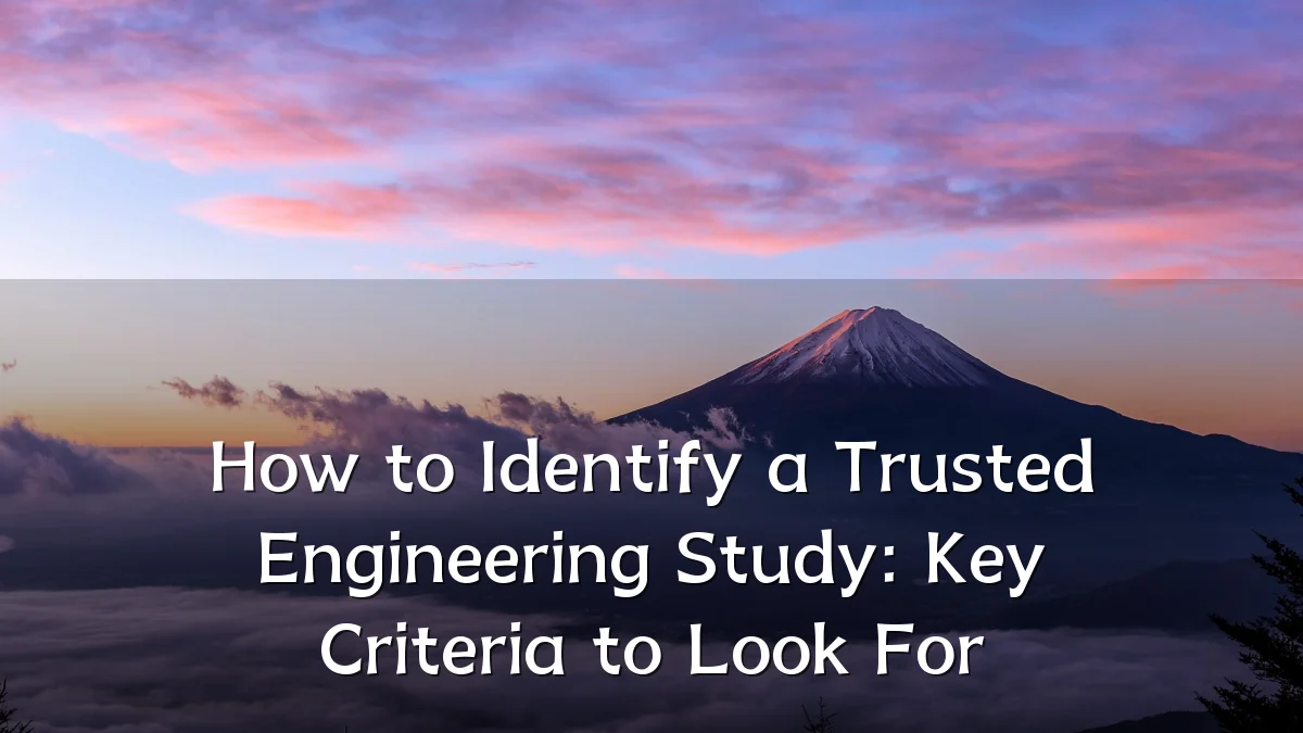How to Identify a Trusted Engineering Study: Key Criteria to Look For